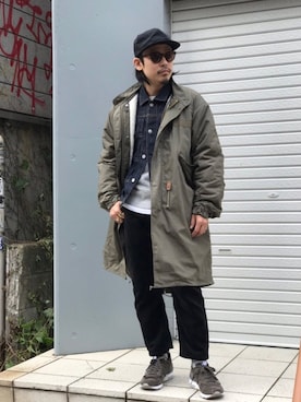 「schott（ショット）のアイテム（帽子）」を使った、Junpeiさん（メンズ・165cm）の秋コーディネート