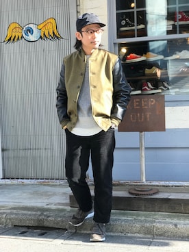 「schott(ショット)のアイテム(キャップ)」を使った、Junpeiさん(メンズ・165cm)の秋コーディネート