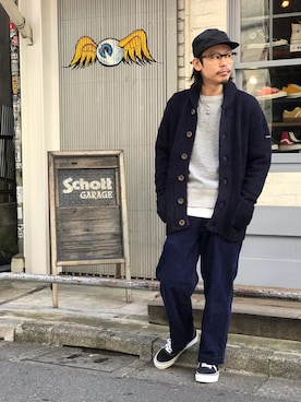 「schott（ショット）のアイテム（帽子）」を使った、Junpeiさん（メンズ・165cm）の秋コーディネート