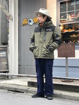 「schott（ショット）のアイテム（ダウンジャケット/コート）」を使った、Junpeiさん（メンズ・165cm）の冬コーディネート