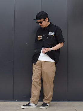 「schott(ショット)のアイテム(パンツ)」を使った、Junpeiさん(メンズ・165cm)の春コーディネート