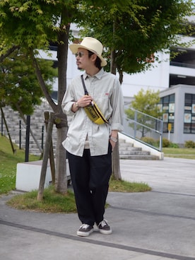 「schott（ショット）のアイテム（バッグ）」を使った、Junpeiさん（メンズ・165cm）の春コーディネート