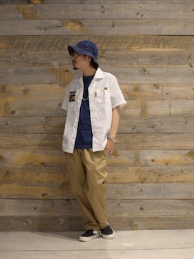 「Schott(ショット)のアイテム(シャツ/ブラウス)」を使った、Junpeiさん(メンズ・165cm)の夏コーディネート