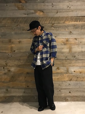 「schott（ショット）のアイテム（帽子）」を使った、Junpeiさん（メンズ・165cm）の秋コーディネート
