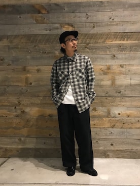 「schott（ショット）のアイテム（キャップ）」を使った、Junpeiさん（メンズ・165cm）の秋コーディネート