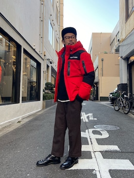 「schott(ショット)のアイテム(ダウンジャケット/コート)」を使った、Junpeiさん(メンズ・165cm)の秋コーディネート