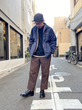 「schott（ショット）のアイテム（ブルゾン）」を使った、Junpeiさん（メンズ・165cm）の秋コーディネート