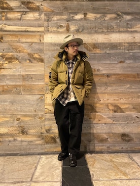 「schott(ショット)のアイテム(ダウンジャケット/コート)」を使った、Junpeiさん(メンズ・165cm)の冬コーディネート