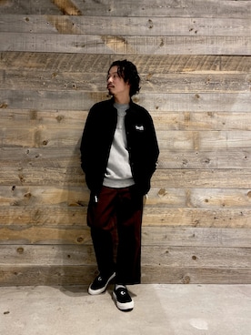 「schott（ショット）のアイテム（スラックス）」を使った、Junpeiさん（メンズ・165cm）の冬コーディネート