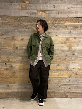 「schott（ショット）のアイテム（パンツ）」を使った、Junpeiさん（メンズ・165cm）の春コーディネート