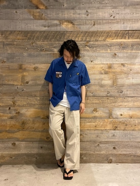 「schott（ショット）のアイテム（シューズ）」を使った、Junpeiさん（メンズ・165cm）の夏コーディネート