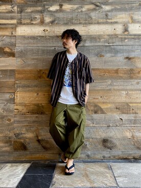 「STRANGE TRIP（ストレンジトリップ）のアイテム」を使った、Junpeiさん（メンズ・165cm）の夏コーディネート