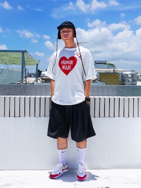 「AES（エーイーエス）のアイテム（帽子）」を使った、walkerさん（メンズ・175cm）の夏コーディネート