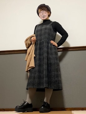 「BRONX（ブロンクス）のアイテム（帽子）」を使った、かなコングさん（レディース・147cm）の冬コーディネート