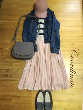 「GRL（グレイル）のアイテム（デニムジャケット）」を使った、みゆ9zくまてつさん（レディース・162cm）の夏コーディネート