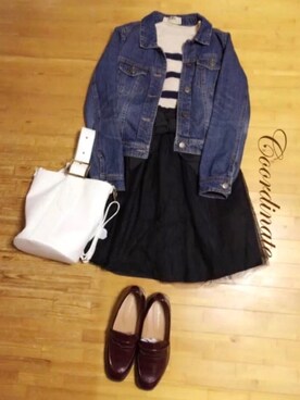 「GRL（グレイル）のアイテム（デニムジャケット）」を使った、みゆ9zくまてつさん（レディース・162cm）の夏コーディネート