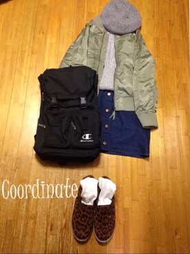 「アイテム（スリッポン、その他）」を使った、みゆ9zくまてつさん（レディース・162cm）の秋コーディネート