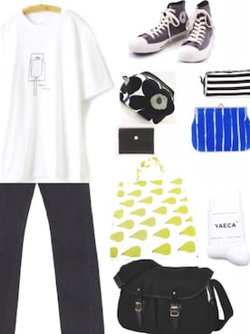 「marimekko（マリメッコ）のアイテム（財布）」を使った、みゆ9zくまてつさん（レディース・162cm）の夏コーディネート
