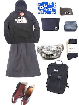 「ARC'TERYX（アークテリクス）のアイテム（財布/小物）」を使った、みゆ9zくまてつさん（レディース・162cm）の秋コーディネート