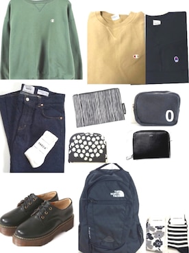 「アイテム（ポーチ）」を使った、みゆ9zくまてつさん（レディース・162cm）の秋コーディネート