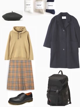 「MHL.（エムエイチエル）のアイテム（その他アウター）」を使った、みゆ9zくまてつさん（レディース・162cm）の秋コーディネート