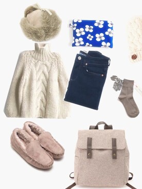 「アイテム（ポーチ）」を使った、みゆ9zくまてつさん（レディース・162cm）の冬コーディネート