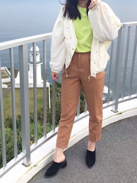 「rps（アールピーエス）のアイテム（ナイロンジャケット）」を使った、のじょみさん（レディース・164cm）の秋コーディネート