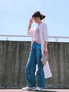 「アイテム（シャツワンピース）」を使った、annaananさん（レディース・159cm・40代）の春コーディネート