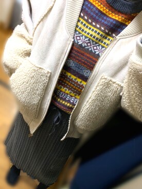 「ゆるゆる」｜「アイテム（ジャケット/アウター）」を使った、きょん。さん（レディース・162cm）の春コーディネート