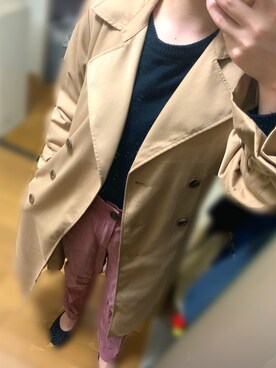 「RETRO GIRL（レトロガール）のアイテム（トレンチコート）」を使った、きょん。さん（レディース・162cm）の春コーディネート