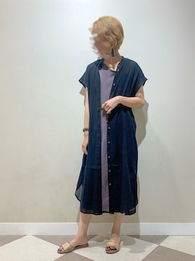 「アーバンリサーチ」｜「アイテム（シャツワンピース）」を使った、rinaさん（レディース・161cm）の夏コーディネート