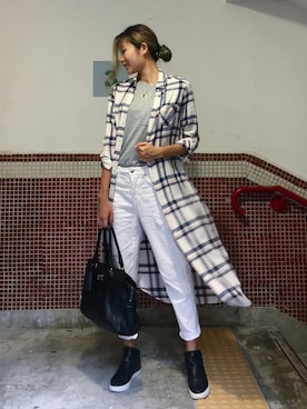 「Kenneth Cole（ケネスコール）のアイテム」を使った、Chaylen さん（レディース・173cm）の春コーディネート