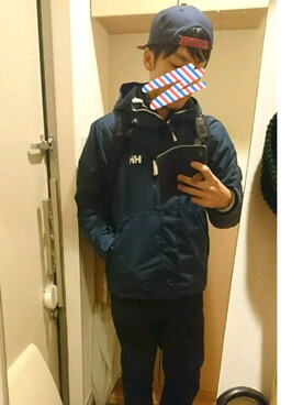 「アディダスオリジナルス」｜「アイテム（マウンテンパーカー）」を使った、xxyou-keyxxさん（メンズ・177cm）の冬コーディネート