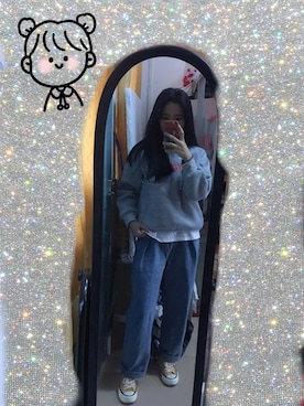 「V（ブイ）のアイテム」を使った、Kosssbeeeeeeさん（レディース・162cm）の冬コーディネート
