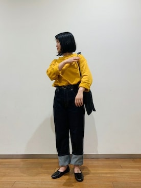 「アイテム（バレエシューズ）」を使った、なべさん（レディース・150cm）の秋コーディネート