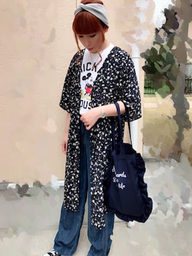 「ミッキーT」｜「アイテム（ワンピース/ドレス）」を使った、☺︎☻ぴーやよ☻☺︎さん（レディース・160cm）の春コーディネート