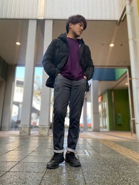 「abahouse」｜「アイテム（ダウンジャケット/コート）」を使った、kentaさん（メンズ・165cm）の秋コーディネート