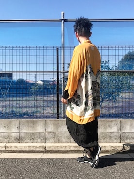 「ベルイエロー」｜「アイテム（その他アウター）」を使った、まちゃち@Epic.さん（メンズ・171cm）の春コーディネート