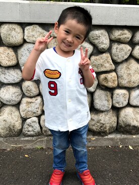 「Makers（メイカーズ）のアイテム（パンツ）」を使った、JiiKunさん（キッズ・100cm）の夏コーディネート