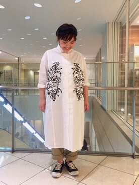 「RNA」｜「アイテム（シャツワンピース）」を使った、moeka さん（レディース・148cm）の春コーディネート