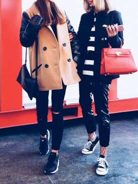 「GRL（グレイル）のアイテム（その他アウター）」を使った、Tomo さん（レディース・153cm）の冬コーディネート