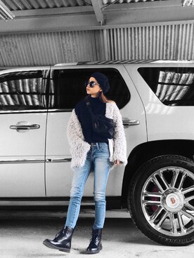 「GRL（グレイル）のアイテム（その他アウター）」を使った、Tomo さん（レディース・153cm）の冬コーディネート