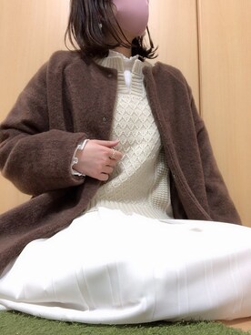 「flower」｜「アイテム（ムートンコート）」を使った、Ａｍａｎｅさん（レディース・152cm）の冬コーディネート