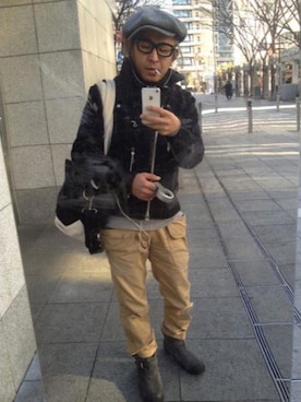 「ショット」｜「アイテム（ブーツ）」を使った、P929* (53歳) 職業 廃人さん（メンズ・167cm）の冬コーディネート