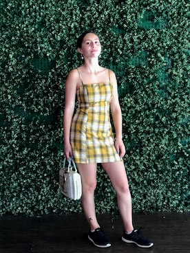 「plaid」｜「アイテム（ワンピース/ドレス）」を使った、Courtney Aさん（レディース・157cm）の秋コーディネート