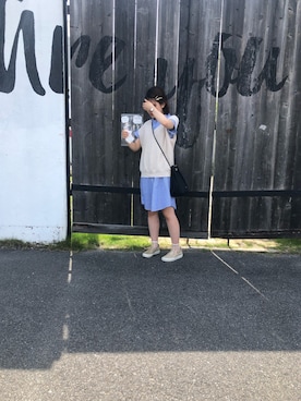 「agnesb」｜「アイテム（シャツワンピース）」を使った、mahoさん（レディース・160cm）の夏コーディネート