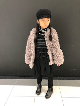 「シースルーワンピース」｜「アイテム（ジャケット/アウター）」を使った、elenaさん（キッズ・110cm）の冬コーディネート