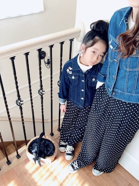 「CIAOPANIC TYPY（チャオパニックティピー）のアイテム（デニムジャケット）」を使った、elenaさん（キッズ・120cm）の春コーディネート