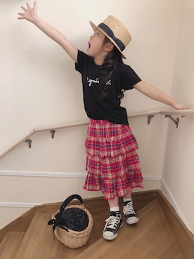 「アニエスベー」｜「アイテム（雑貨/ホビー）」を使った、elenaさん（キッズ・120cm）の春コーディネート