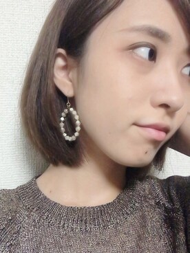 「cui-cui（キュイキュイ）のアイテム（ピアス（両耳用））」を使った、空缶さん（レディース・159cm）の秋コーディネート